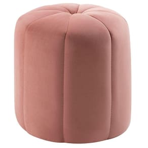 Puff Petala Daf Móveis 42 Cm (altura) Em Madeira Eucalipto Revestida Espuma D28 Veludo Rosa