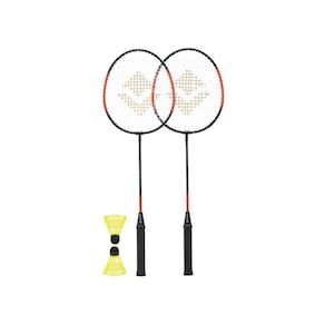 Kit Badminton Vollo Completo com 2 Raquetes e 2 Petecas