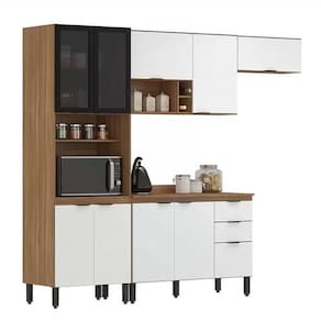 Cozinha 10 Portas Modulada Demobile Firenze 06 Amendola / Branco Prime TX 2,60 m