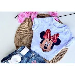 Blusa cropped infantil menina -Personagens Stitch-Minnie etc