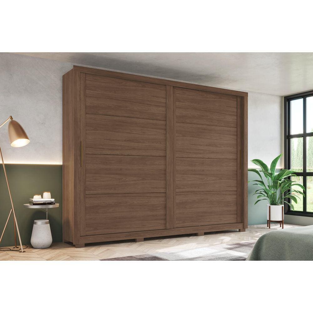 Guarda-Roupa Palace 02 Pts. Deslizantes Castanho - Henn