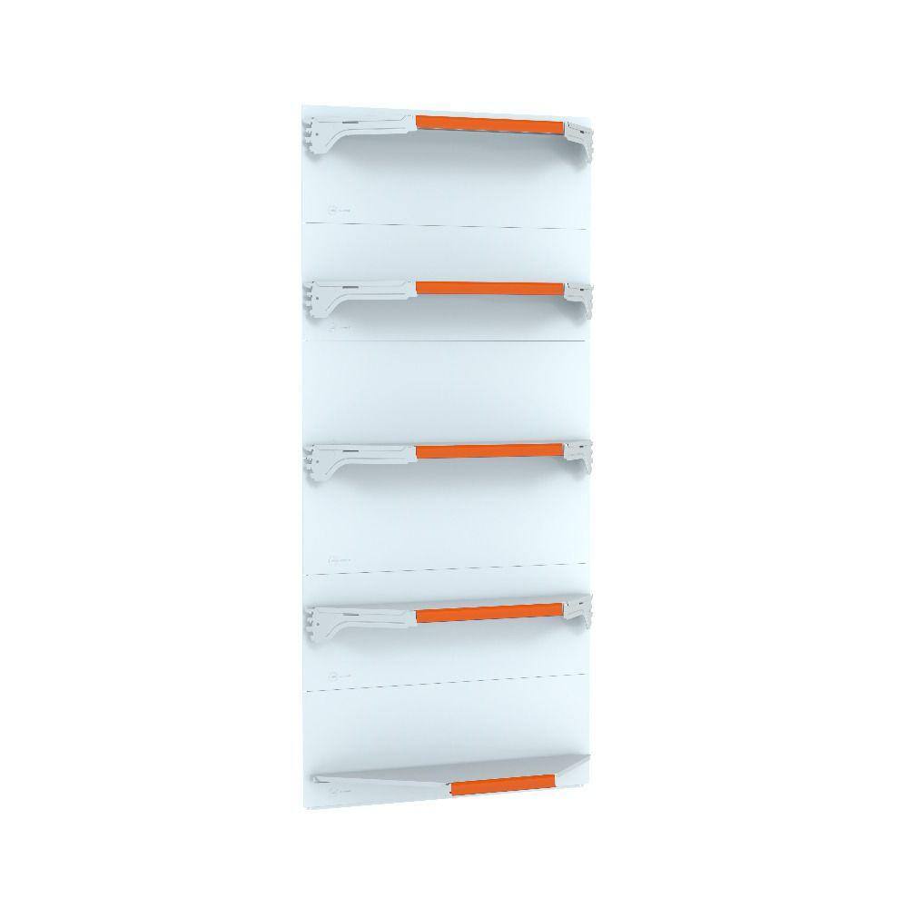Kit 5 Bandejas Para Gondola Canto 202 Fit 40/60 Branco Pe La
