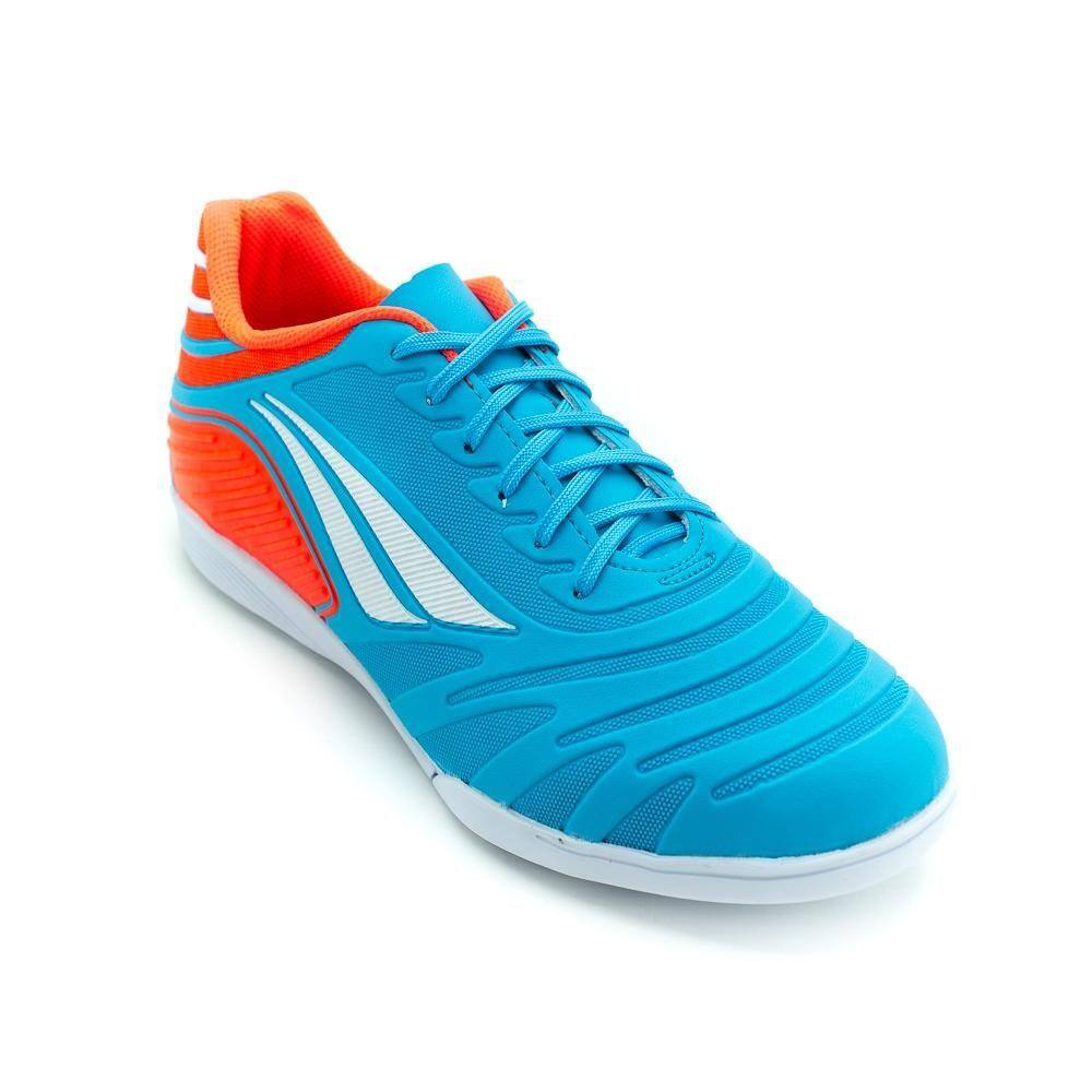 Chuteira Masculina Penalty Society Matis - Azul e Laranja