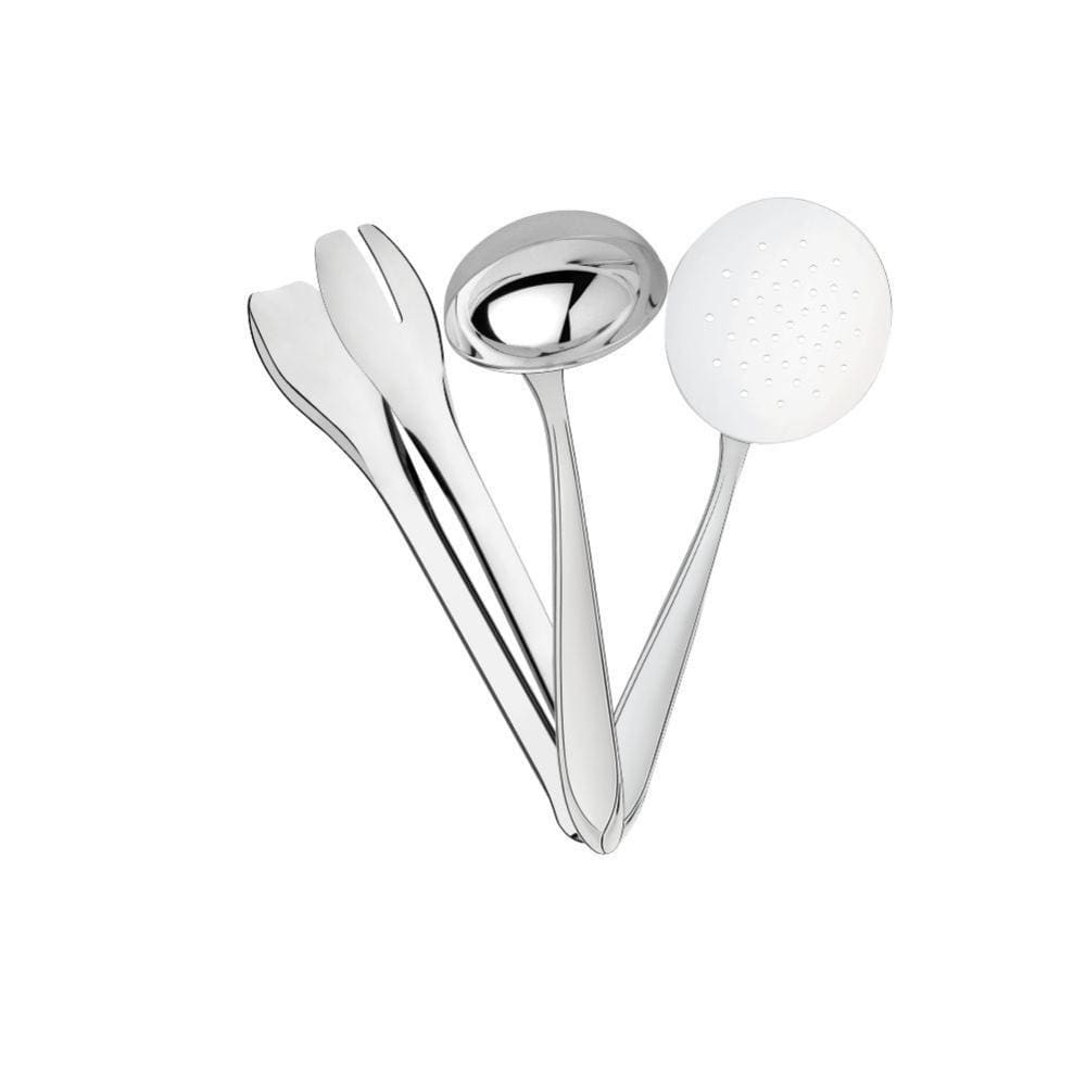 Conjunto Self-service Espumadeira Escumadeira, Concha Para Feijão Laguna e Pegador Universal Utility em Aço Inox Tramontina