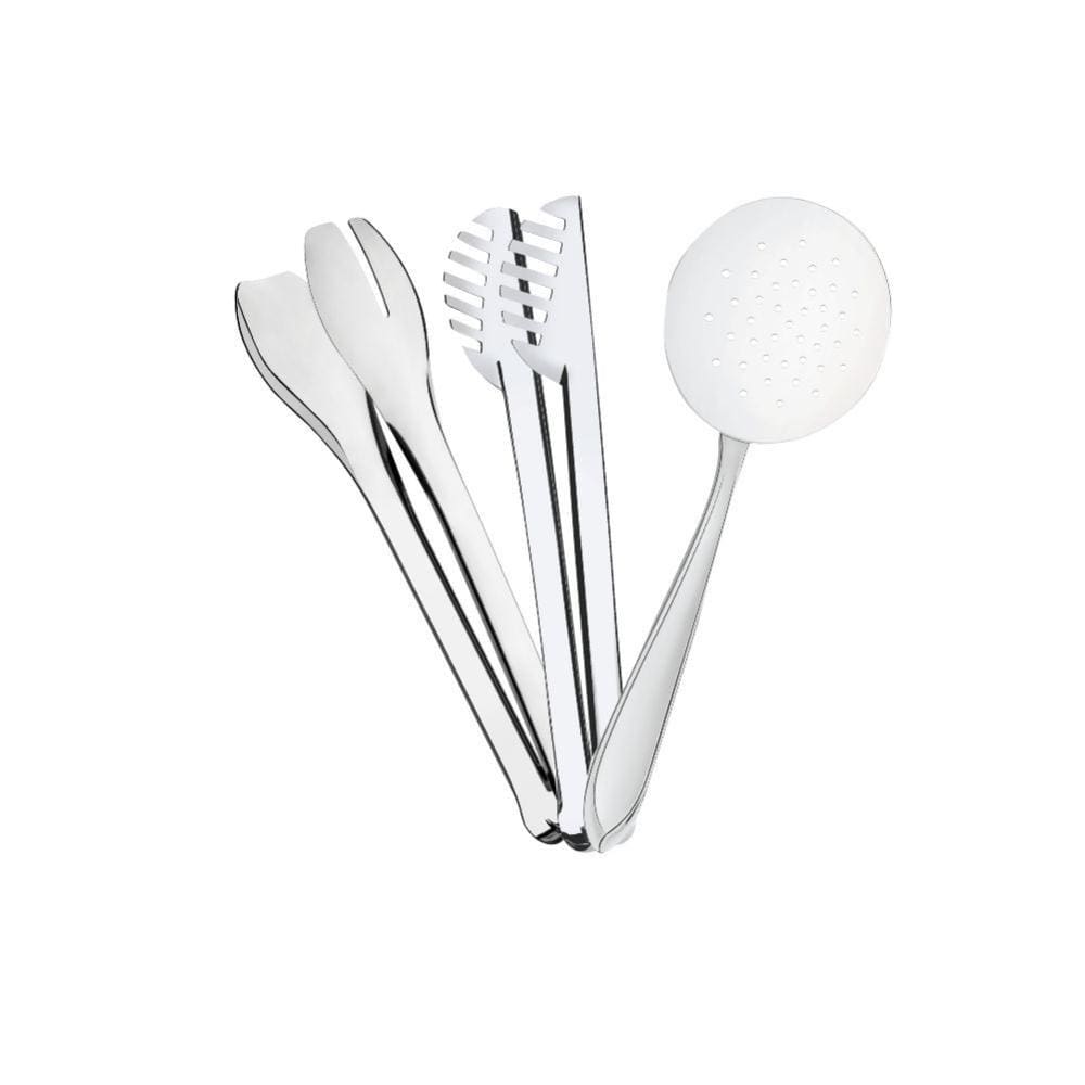 Conjunto Self-service Espumadeira Escumadeira Laguna, Pegador Universal e Pegador de Massa Utility em Aço Inox Tramontina