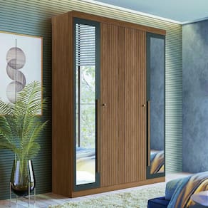 Guarda Roupa Solt 4 Portas Flex Com Esp Buriti Santos Andirá Jatoba/grafitte