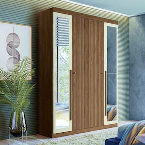 Guarda Roupa Solt 4 Portas Flex Com Esp Buriti Santos Andirá Jatoba/areia