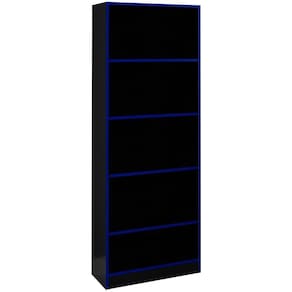 Armario Estante Multiuso 5 Prateleira Me4141 Preto Azul Tecno Mobili Preto Azul