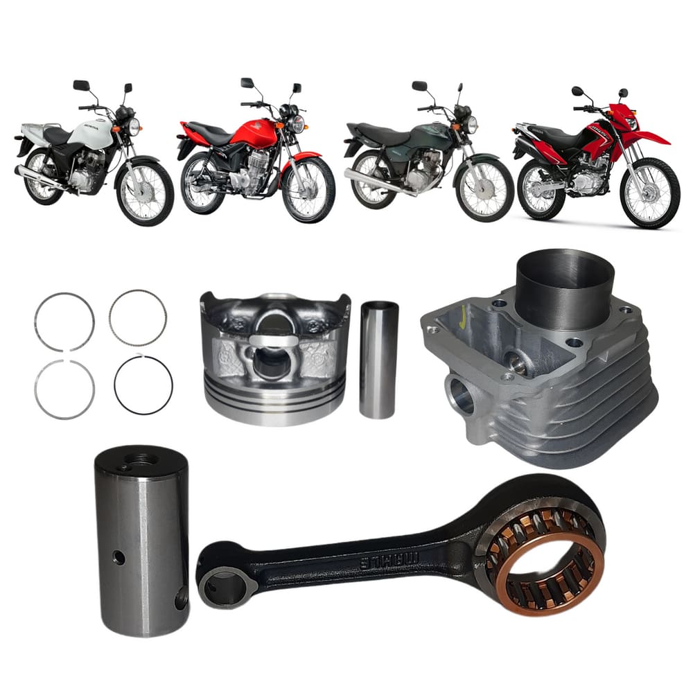 Kit Cilindro Mahle+Biela Com Rolamento Honda CG Cargo 125 2002 A 2005