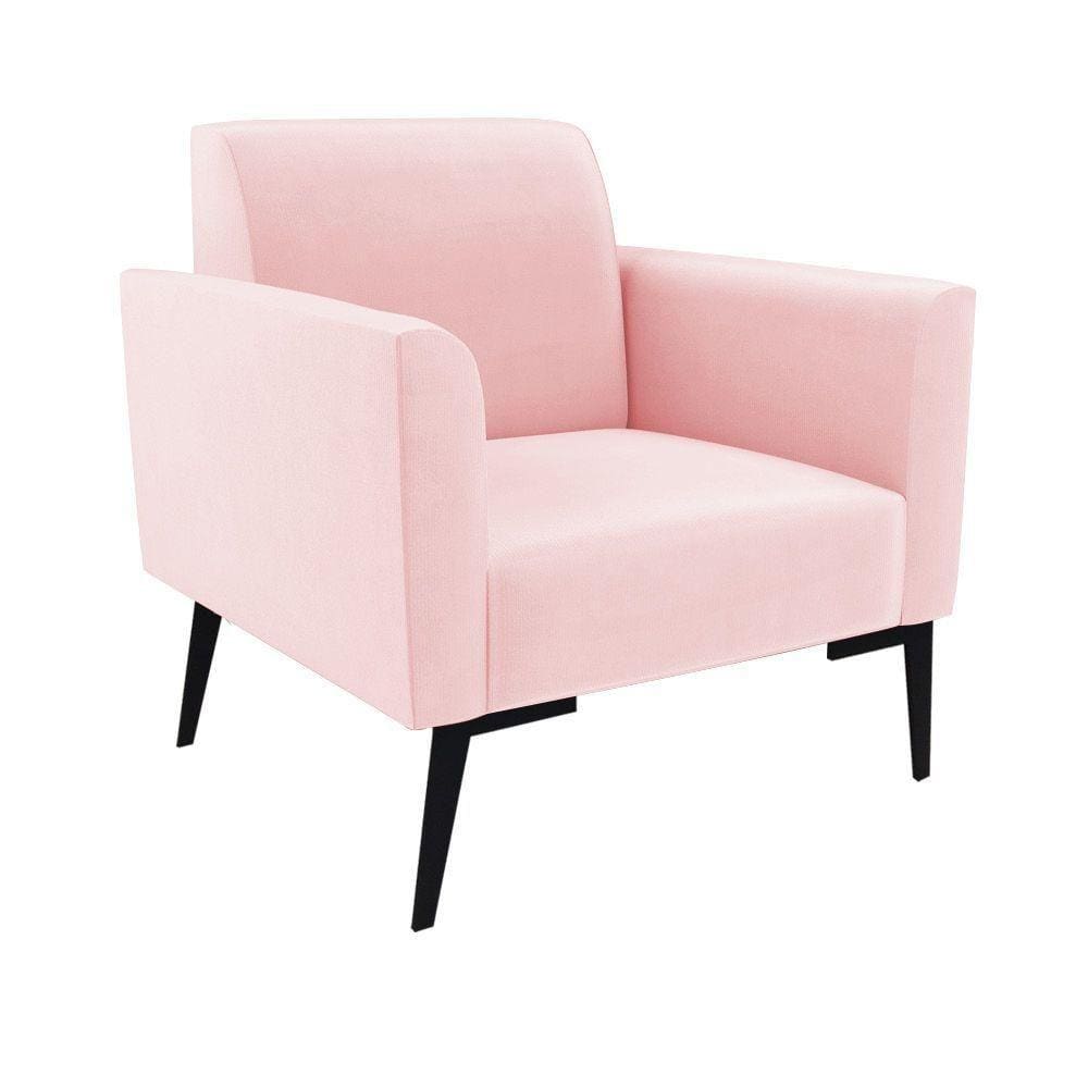 Poltrona Pés Villach Marisa Suede D03 - D\\`rossi Cor Rosa Bebê