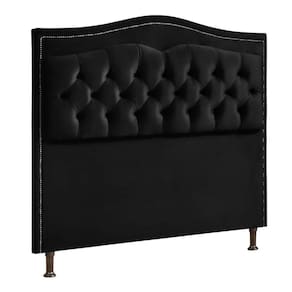 Cabeceira Estofada Holanda 1,40 Casal 2.0 Veludo Speciale Home Preto