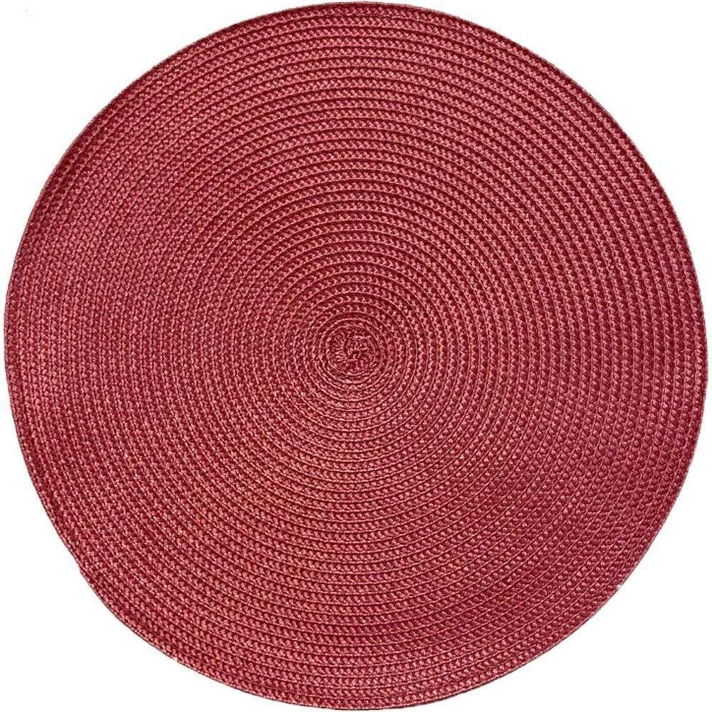 Kit 12 Americano Requinte Liso Para Mesa Redondo 38cm Bordô