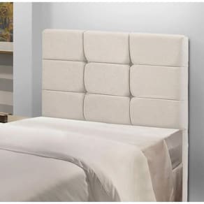 Cabeceira Estofada Cama Box Solteiro 0.90 Julia Veludo Speciale Home Bege Marfim