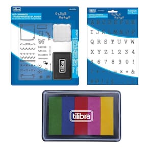 Kit de Carimbos Cartela Transparente + Almofada + Planner - Tilibra