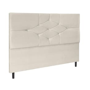 Cabeceira Cama Box Queen 160cm Virgínia Suede Bege E Frame