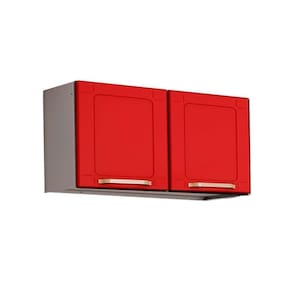 Armário Aéreo P- Cozinha Colors 6000 C- 2 Portas 70cm Branco-vermelho - Bertolini