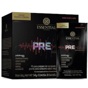 Pre-Action Energy Drink 27G 540G 20Un Essential Maçã
