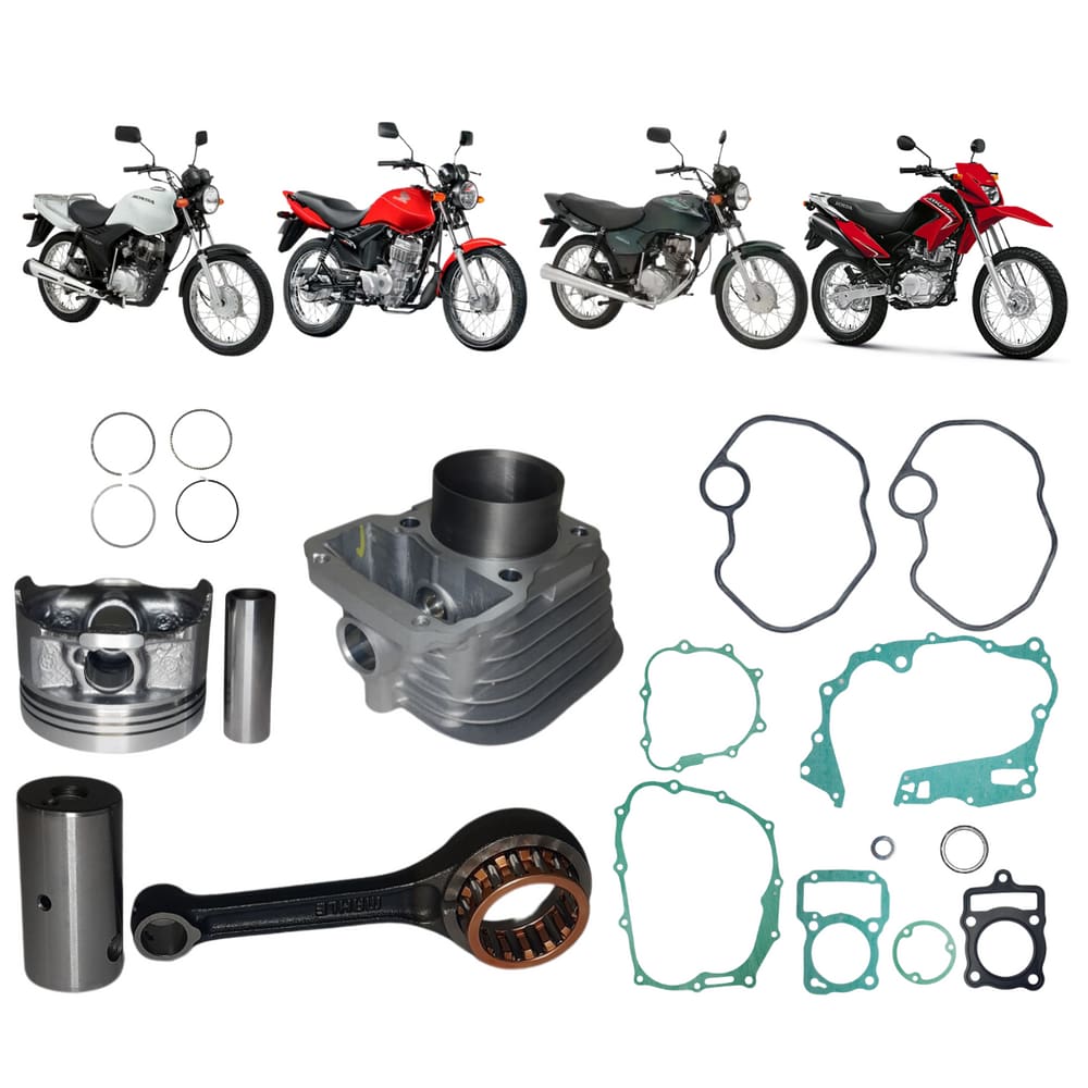 Kit Biela+Kit Cilindro Completo Mahle Cg Cargo 125 0.1 2V 2002 A 2005