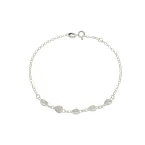Pulseira De Prata 925 Feminina Coração Sequencial Zircônia