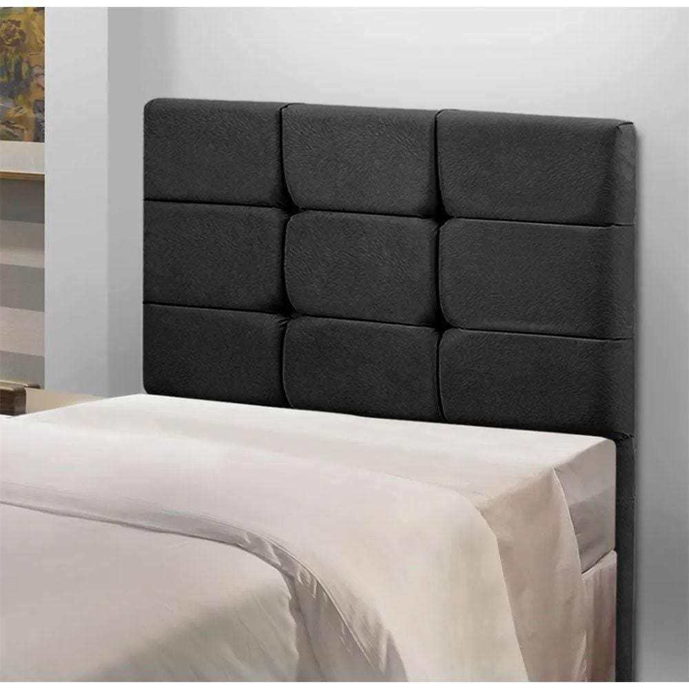 Cabeceira Estofada Cama Box Solteiro 0.90 Julia Veludo Speciale Home Preto