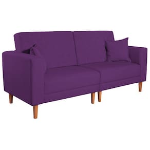 Sofá 03 Lugares Living Ponza Suede Cor Roxo