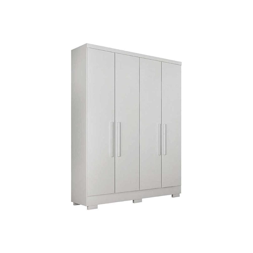 Guarda Roupa Solteiro 4 Portas E 2 Gavetas C-pés Milly Branco - Novo Horizonte