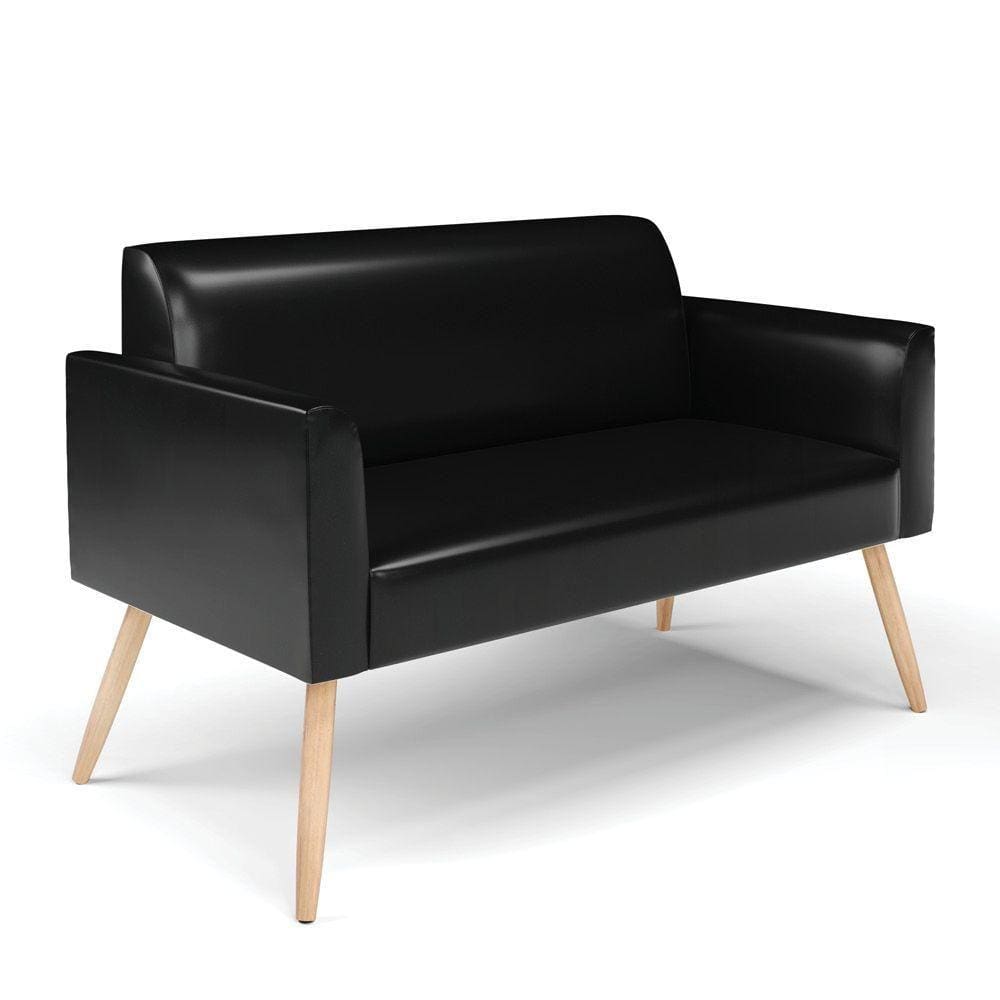 Sofá Namoradeira Pés Palito Natural Marisa Corano D03 - D\`rossi Cor Preto