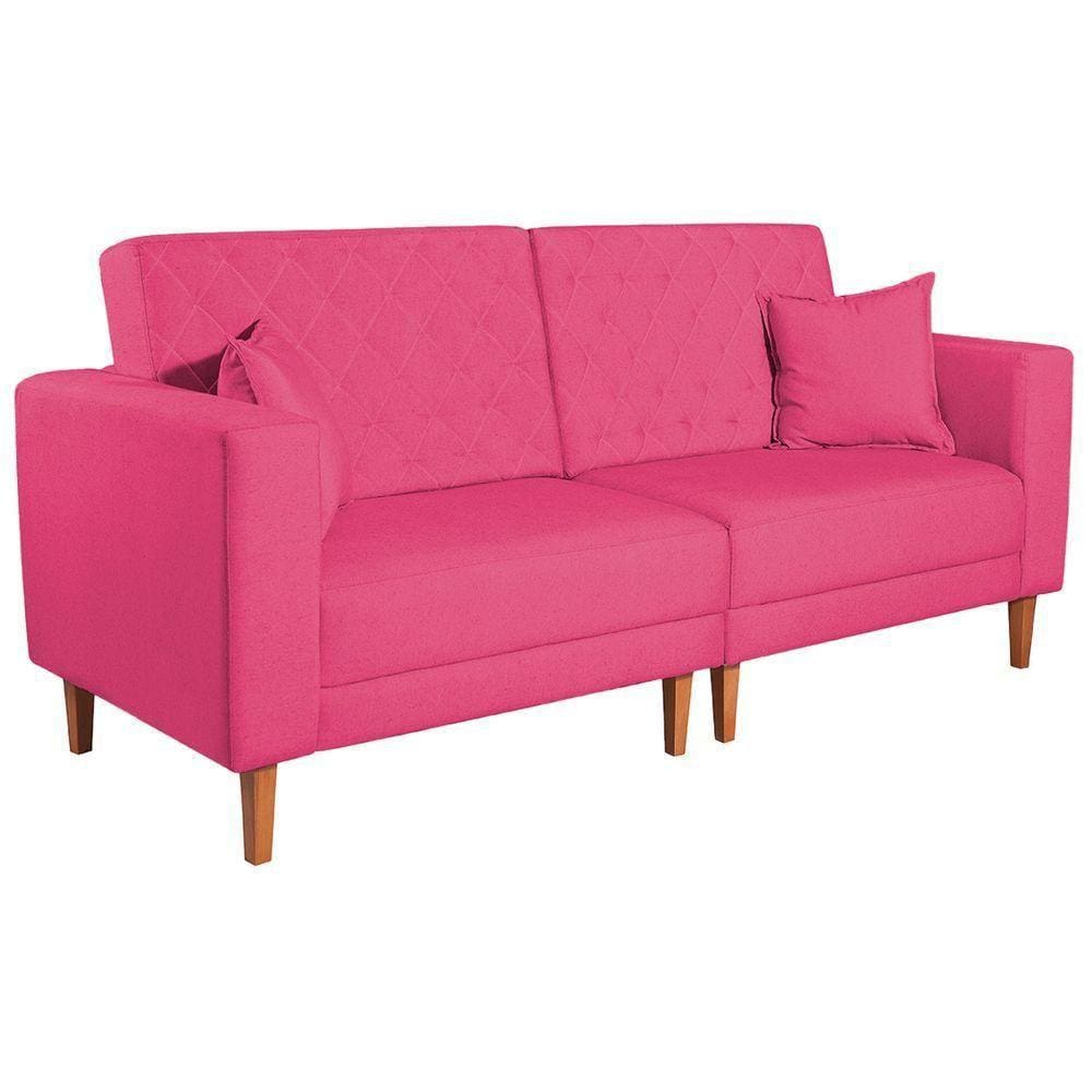 Sofá 03 Lugares Living Ponza Suede Cor Pink