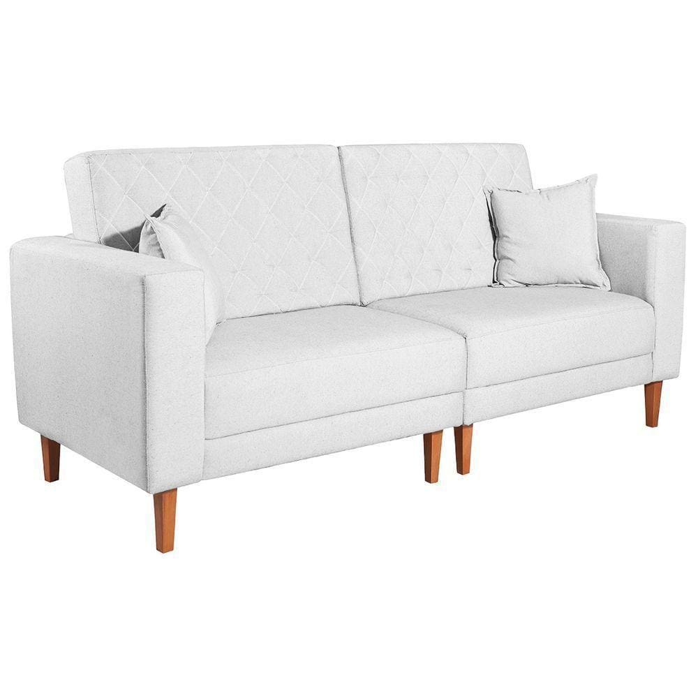 Sofá 03 Lugares Living Ponza Suede Cor Branco