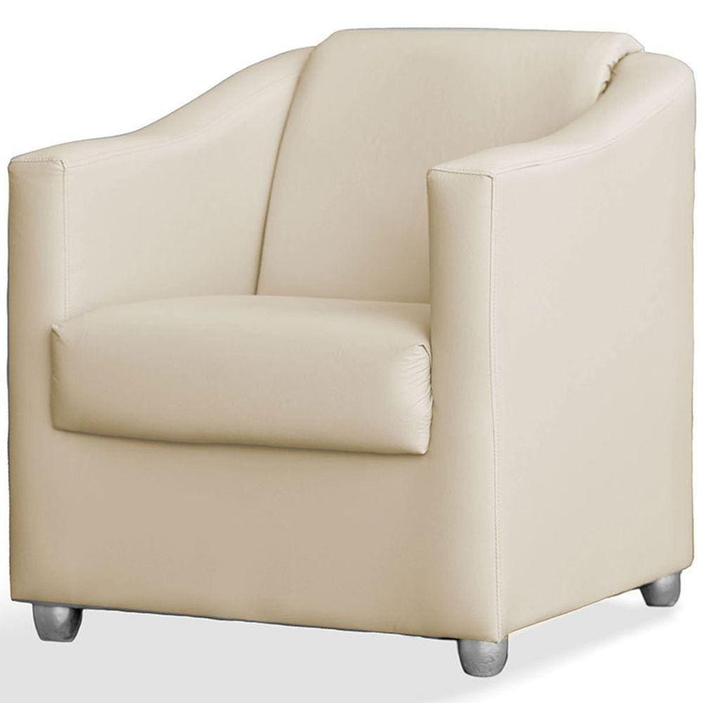 Poltrona Decorativa Luiza Sintético Bege