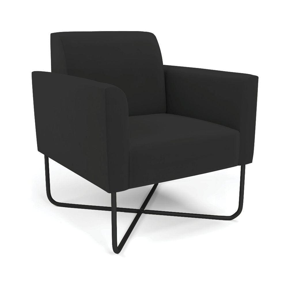 Poltrona Base X Industrial Preto Marisa Veludo Preto D03 - D\`rossi