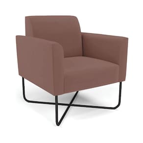 Poltrona Base X Industrial Preto Marisa Veludo Rosê D03 - D\`rossi