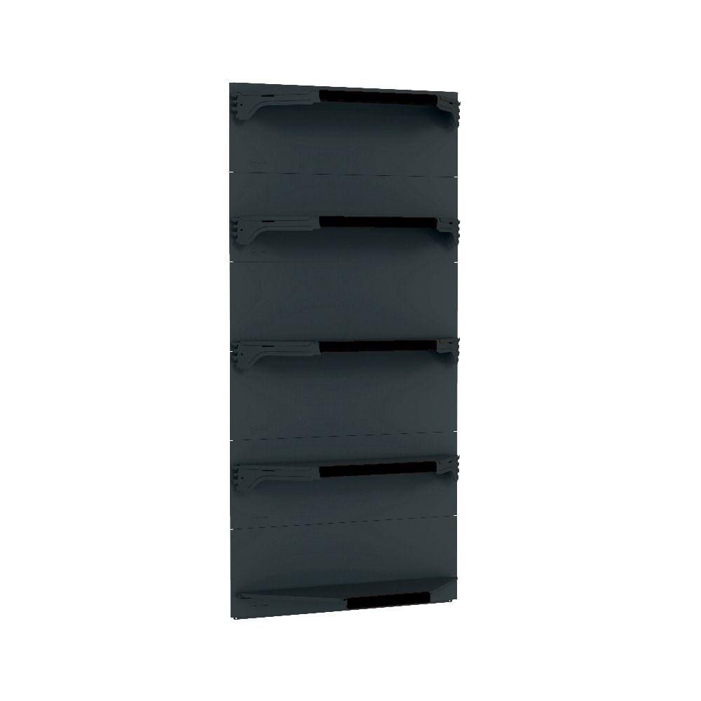Kit 5 Bandejas Para Gondola Canto 170 Fit 40/60 Preto Pe Pre