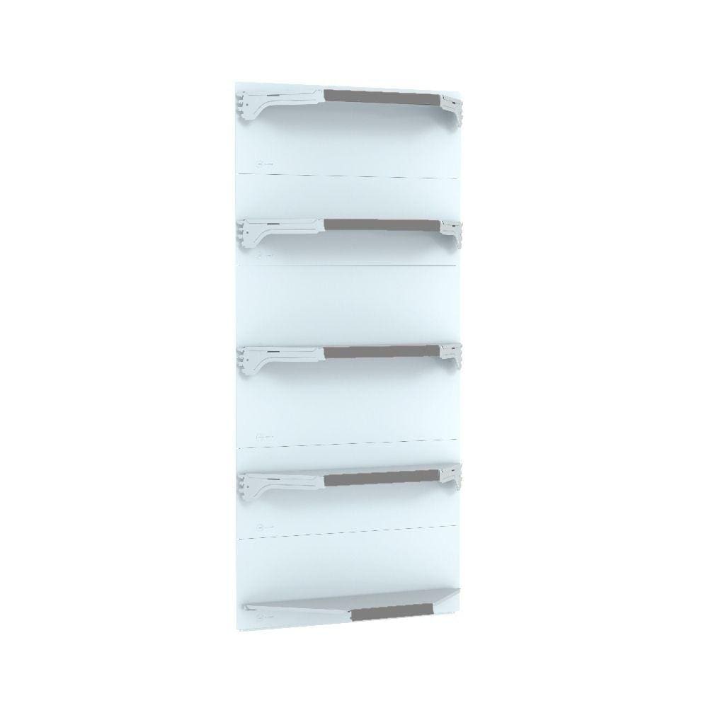 Kit 5 Bandejas Para Gondola Canto 202 Fit 40/60 Branco Pe Ci