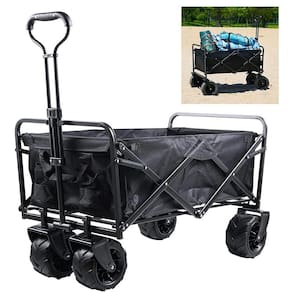 Carrinho Utilitario Vagao Carga Caçamba Dobravel Roda Grande Resistente Armazenamento Grande Capacidade Terreno Campo Praia