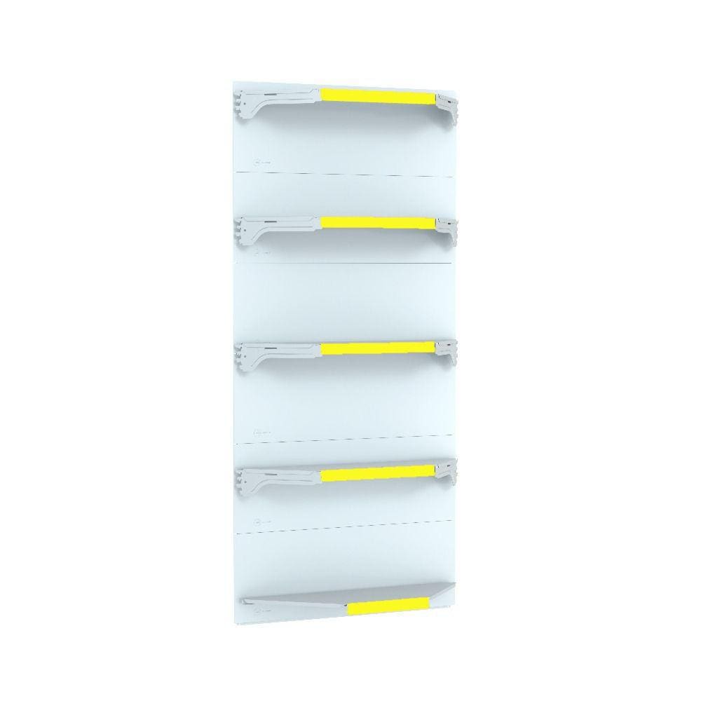 Kit 5 Bandejas Para Gondola Canto 202 Fit 40/60 Branco Pe Am