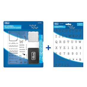 Kit de Carimbos Cartela Transparente Alfabeto + Planner - Tilibra