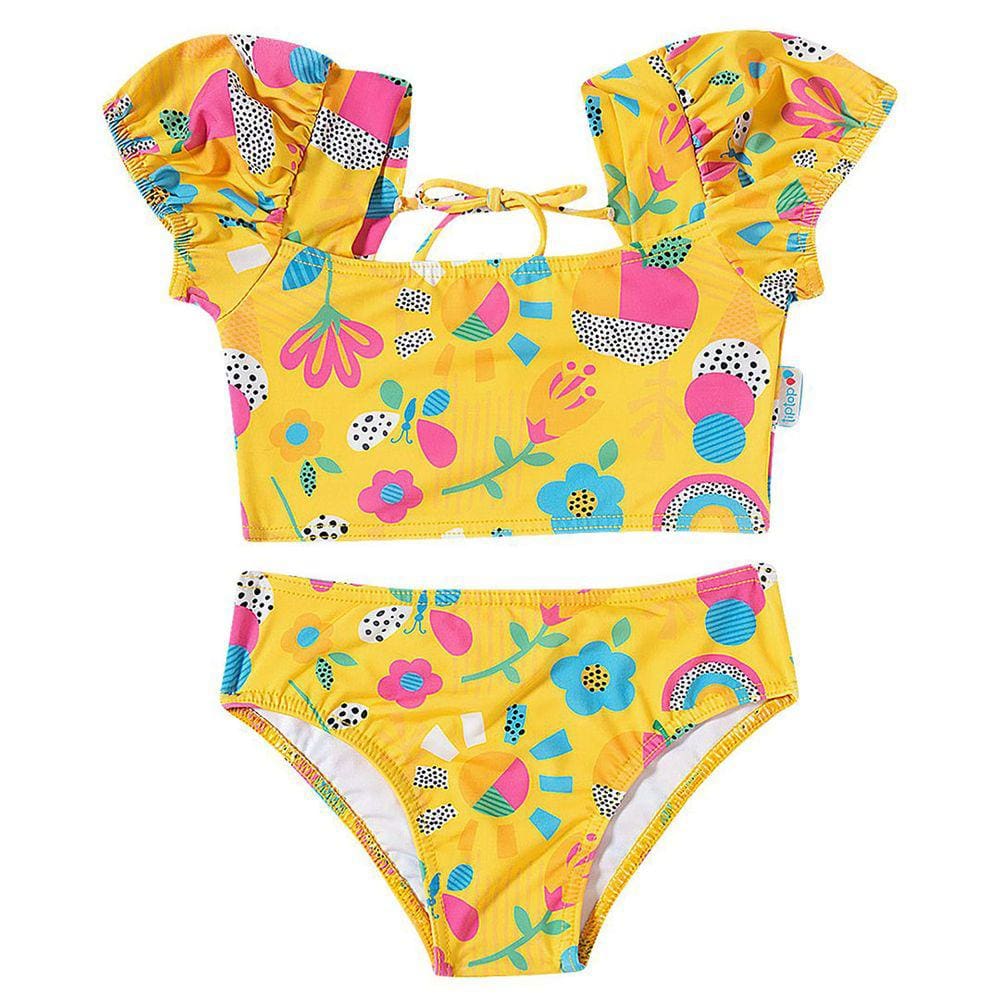 Biquíni Infantil  Top com Calcinha Jardim Amarelo Tip Top