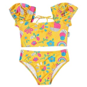 Biquíni Infantil  Top com Calcinha Jardim Amarelo Tip Top