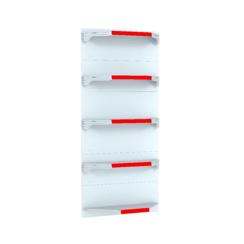 Kit 5 Bandejas Para Gondola Canto 202 Fit 40/60 Branco Pe Ve