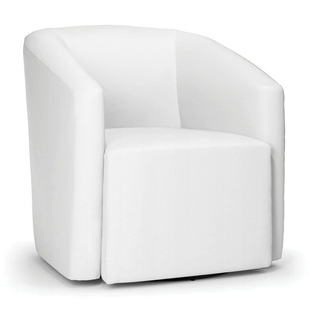 Poltrona Stella Max Corino Branco Base Giratória - D\`rossi