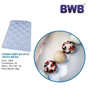 Forma de Trufa Media pascoa Simples Chocolate Gourmet Semi-profissional 40g SP 91 Bwb 3504