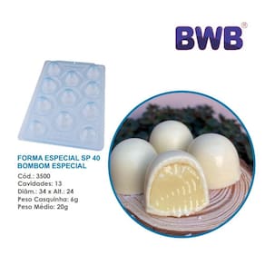Forma especial Bombom 20g 3 partes c/ silicone pascoa bwb 3500 sp 40