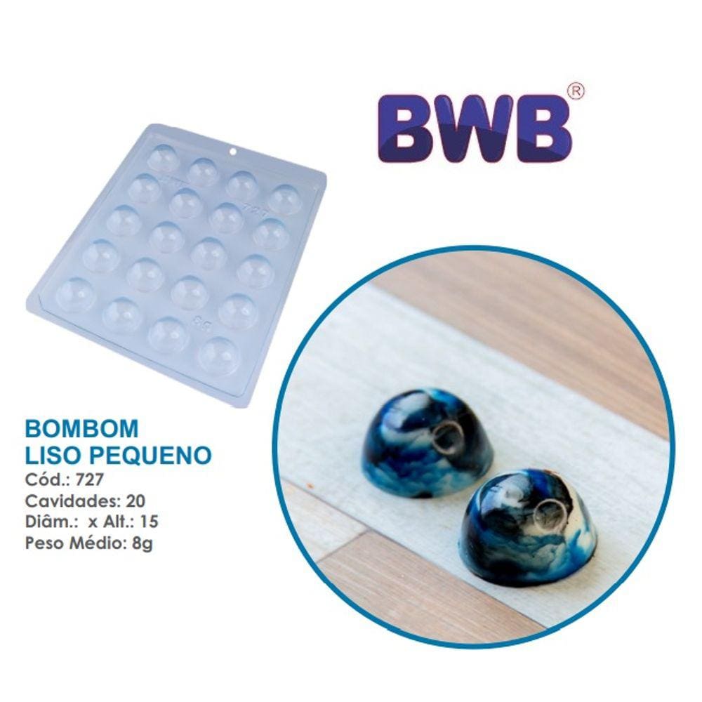 Forma bombom liso pequeno simples pascoa bwb 727 Tradicional Chocolate