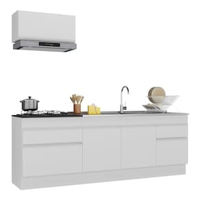 Armário de Cozinha Compacta com Rodapé Veneza Multimóveis MP2109.891 Branco