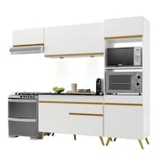 Armário de Cozinha Compacta 4 peças com Leds MP2015 Veneza Up Multimóveis Branca