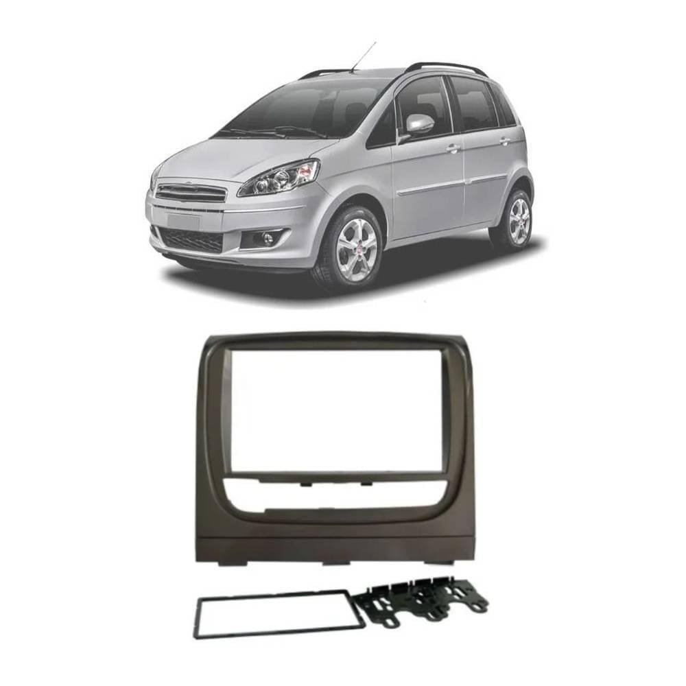 Moldura Fiamon 2 Din Fiat Idea Adventure 2013 até 2018 grafite