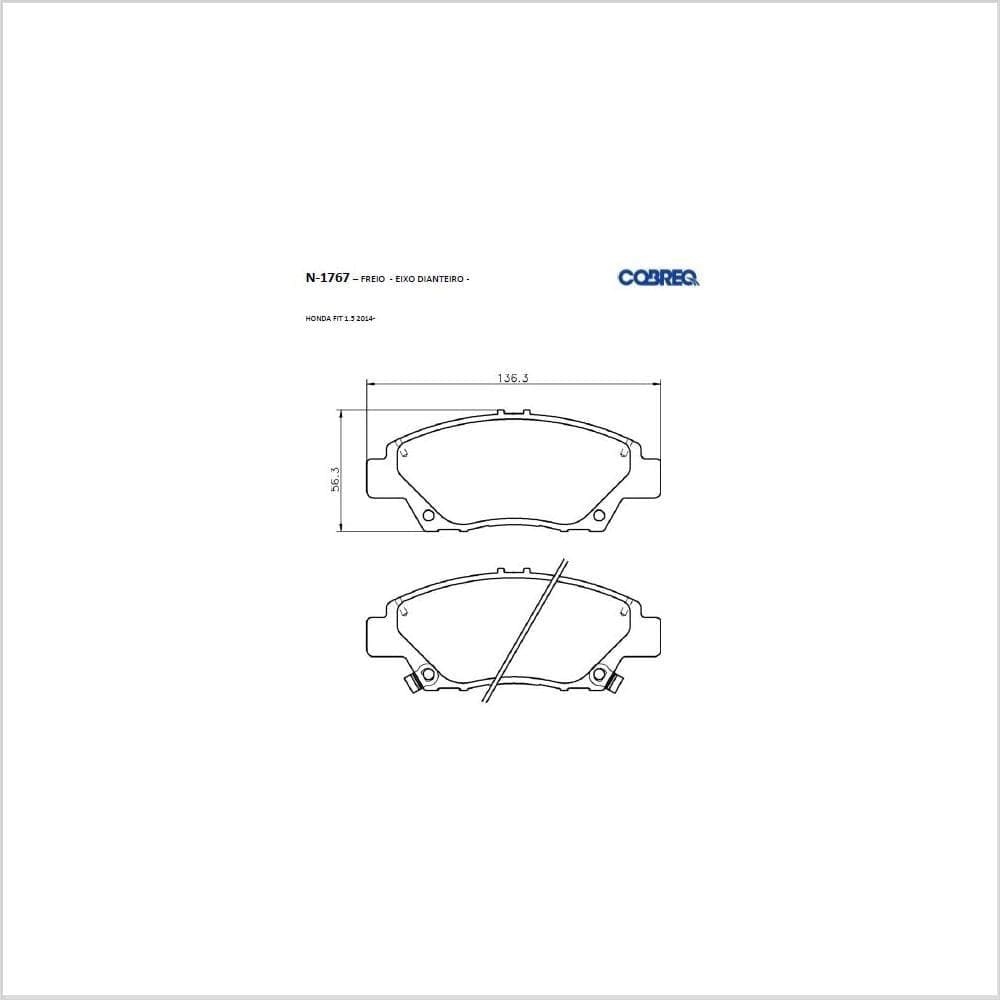 Pastilha de Freio Cobreq N-1767 Honda WR-V de 2017 até 2023