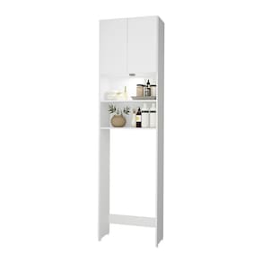 Armário Banheiro com Led para Vaso Sanitário e 2 portas Multimóveis FG3401 Branco