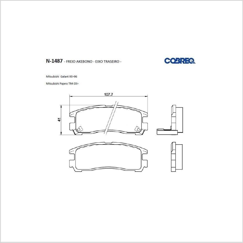 Pastilha de Freio Cobreq N-1487 Mitsubishi Eclipse até 1999